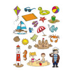 Autocollants Plage 2 11435-apli-enfants