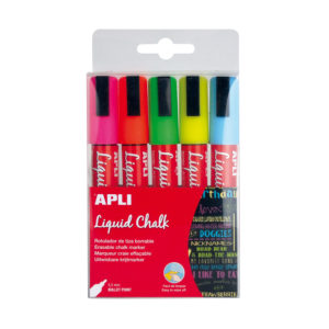 Marqueurs craie 5 couleurs fluorescentes