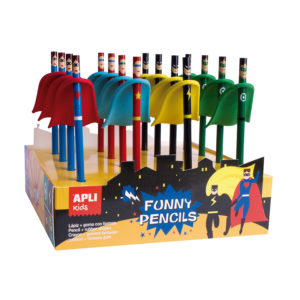 Crayon avec gomme super-héros