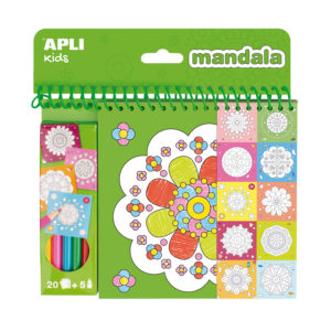 Mandala de livre de coloriage avec des crayons 1 Mandala de livre de coloriage avec des crayons – Image 1