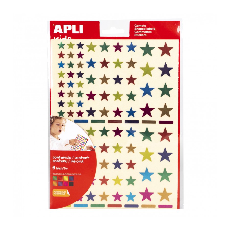 APLI Kids Stickers Etoiles Métalliques