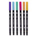 Marqueurs double face 6 couleurs pastel 2 18574-détail-apli