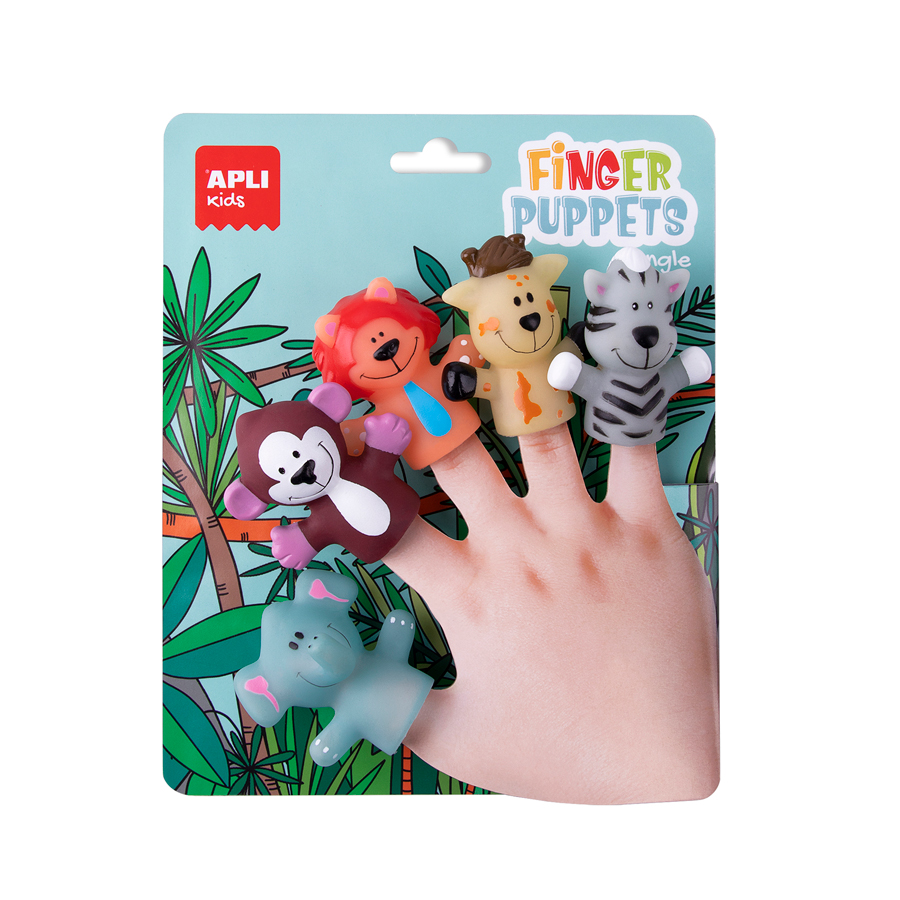 APLI Kids Marionnettes à doigts Animaux de la jungle | Kids Made