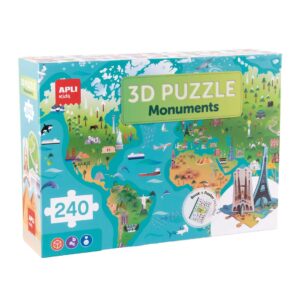 APLI Kids 38 Wereldmonumenten Puzzel – De Wereld in 240 Stukjes!