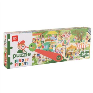 Vind het als eerste, markt puzzel