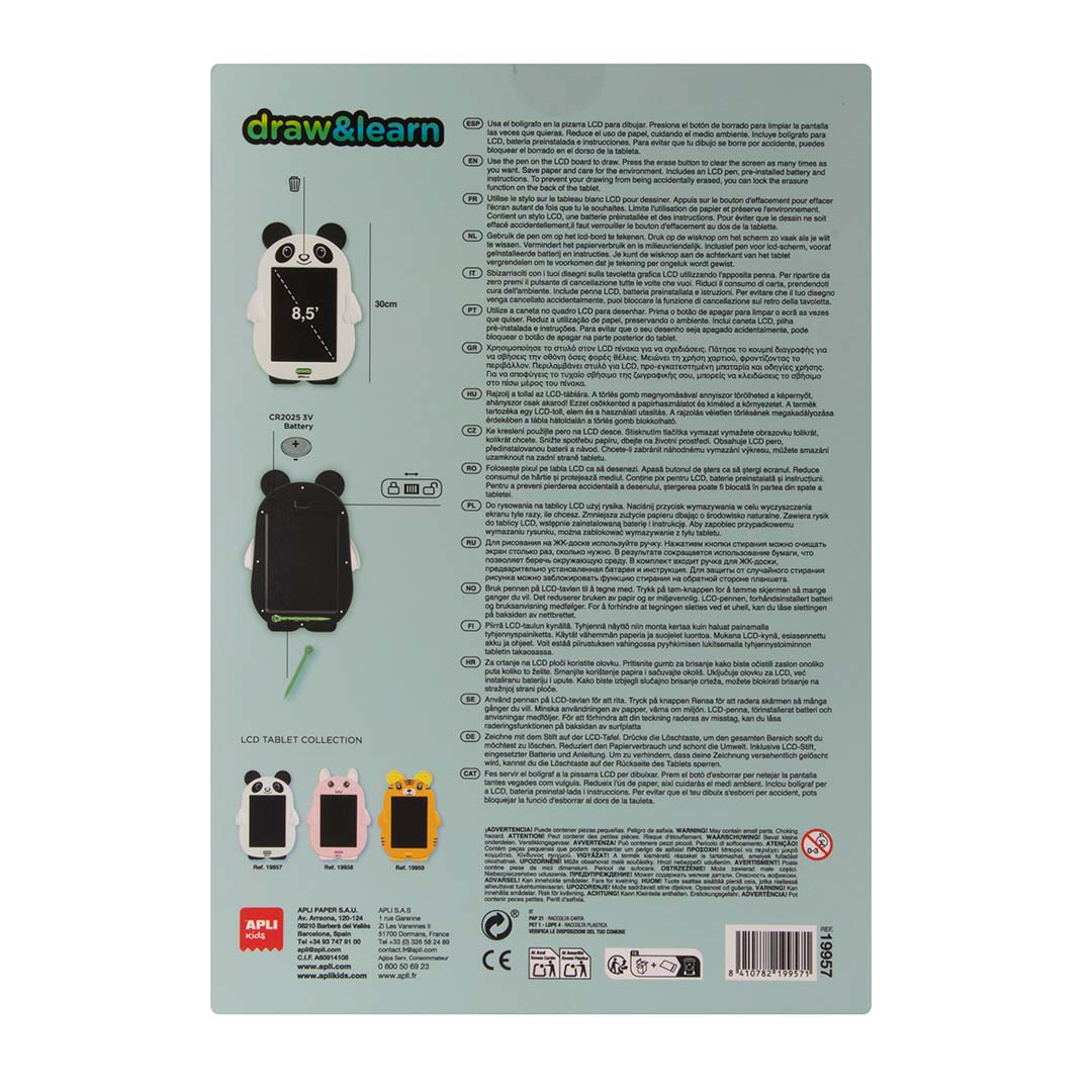 LCD Schrijf- & Tekenbord Panda 3 tmpBF2A